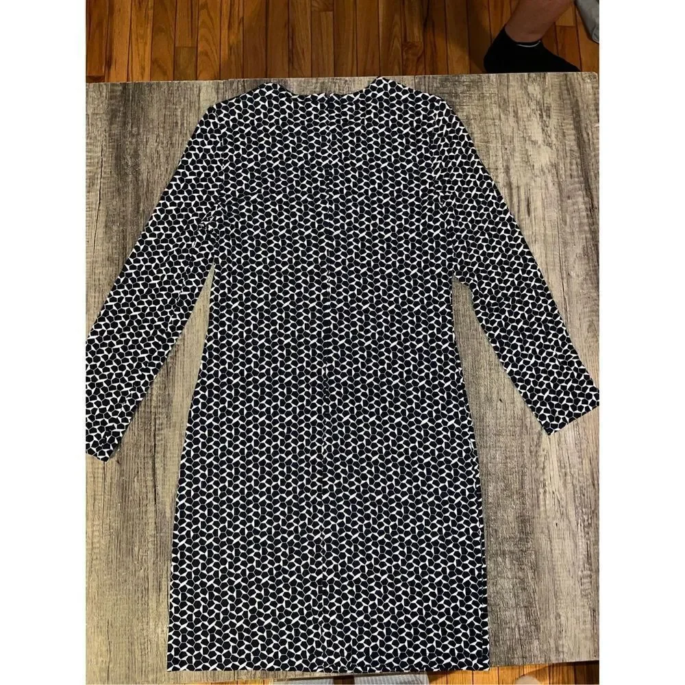 Tory Burch Terserra Navy White Geometric Print Dress Small